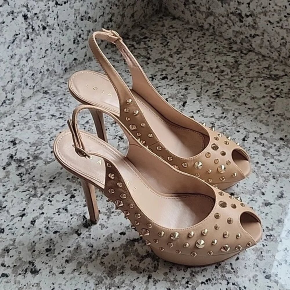 Lola Cruz Slingbacks with spike accent detail EU sz 40 US sz 10